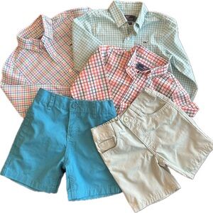 Vineyard Vines Kids Button Down Shirts EUC pink green Orange blue pastel 4T